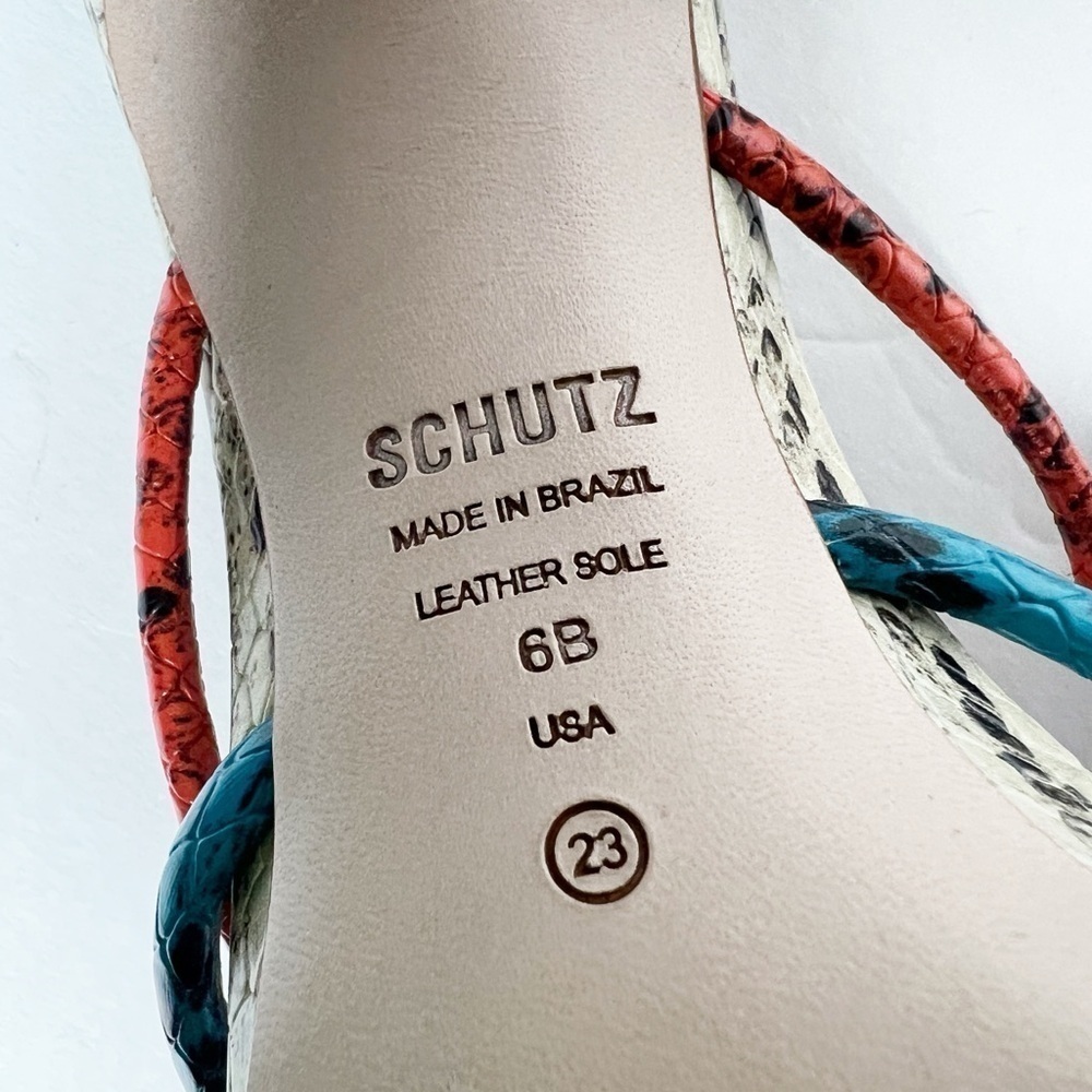 NEW with out box SCHUTZ Rina Sandal Snake Effect Leather - Picture 7 of 7